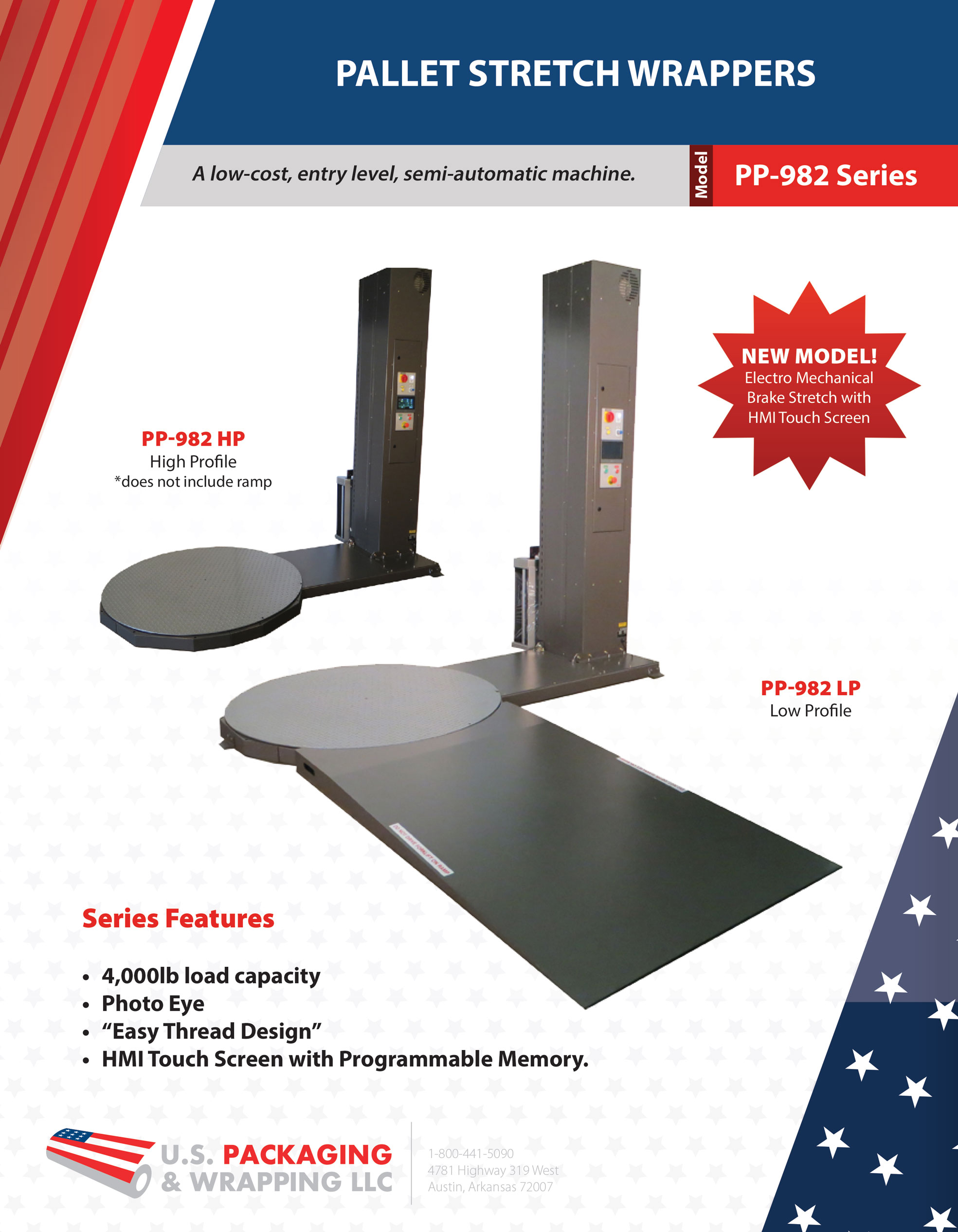 982 Pallet Stretch Wrap Machine U.S. Packaging & Wrapping